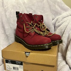Dr Martens 939 Deep Red Greasy Suede Boots *brand new*